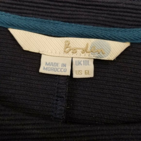 Boden 6L Dress‎ Navy Blue OTTOMAN Ribbed Knit Sheath Fall Winter - Picture 4 of 6